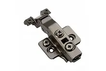 Петля SILENTO PRO ZP-SLCARALU09-3DBEO накладная для алюминиевых рамок без пружины с клипом, с ответной планкой H-0, с эксцентриковой регулировкой, без еврошурупа, черная